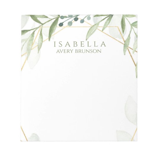 Geometric Greenery Notitieblok (Voorkant)