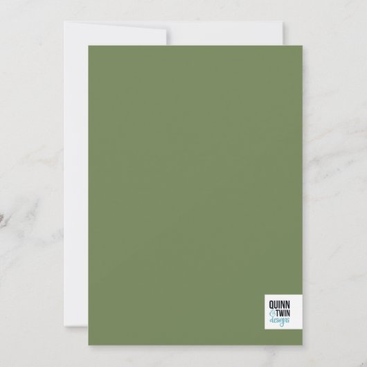 Geometric Greenery Wedding Kaart (Achterkant)