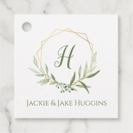 Geometric Greenery Wreath Bedankjes Labels