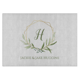 Geometric Greenery Wreath Snijplank