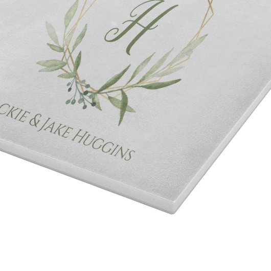 Geometric Greenery Wreath Snijplank (Hoek)