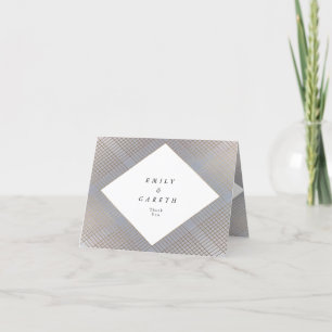 Geometric Grey Gold Gatsby Weddenschap Hartelijk d Bedankkaart