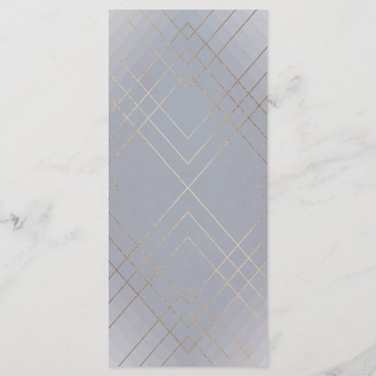 Geometric Grey Gold Gatsby Wedding Programme Programma (Achterkant)