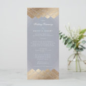 Geometric Grey Gold Gatsby Wedding Programme Programma (Staand voorkant)