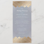 Geometric Grey Gold Gatsby Wedding Programme Programma (Voorkant)