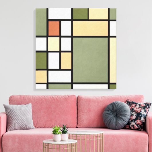 Geometric Harmony – Earth Zen Canvas Print (Insitu (Woonkamer))