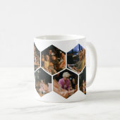 Geometric Hexagon Photo Collage Coffee Mug (Devant droit)
