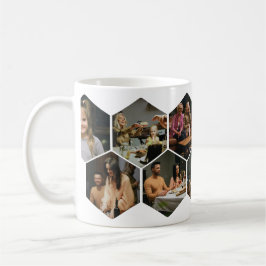 Geometric Hexagon Photo Collage Coffee Mug Koffiemok