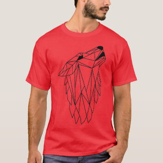 Geometric Howling Wild Wolf T-shirt