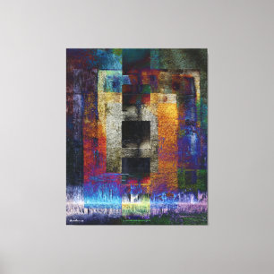 Geometric Industrial Grunge Art 9 Canvas Afdruk