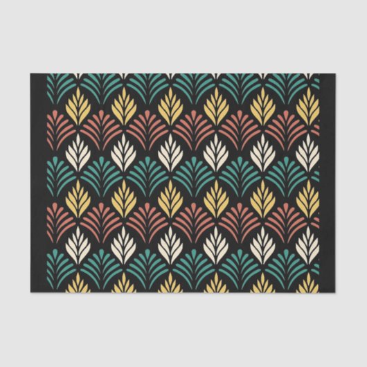 Geometric Leaf Pattern, Geometric Leaves Pattern Tissuepapier (Voorkant)