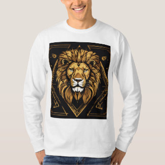 Geometric Lion Halftone T-Shirt: Vette textuur en T-shirt