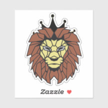 Geometric Lion King Sticker – Kracht, Sterkte