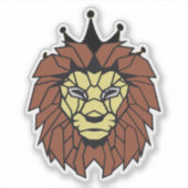 Geometric Lion King Sticker – Power, Strength  (Voorkant)