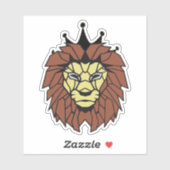Geometric Lion King Sticker – Power, Strength  (Vel)
