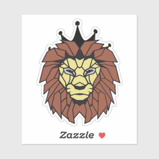Geometric Lion King Sticker – Power, Strength  (Vel)