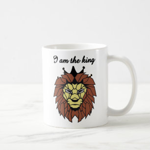 Geometric Lion Mug - "King of Strength" Motivation
