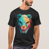 Geometric Lion Polygon Low Poly Lions Face 1 T-shirt (Voorkant)