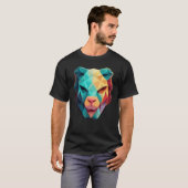 Geometric Lion Polygon Low Poly Lions Face 1 T-shirt (Voorkant volledig)