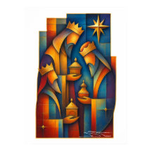 Geometric Magi - Drie Wijzen Kerstster Kunst