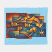 Geometric Magi - Three Wise Men Christmas Star Art Fleece Deken (Voorkant (Horizontaal))
