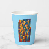 Geometric Magi - Three Wise Men Christmas Star Art Papieren Bekers (Achterkant)