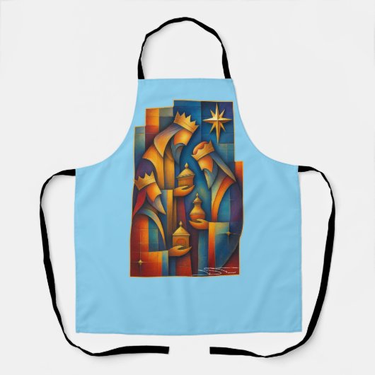 Geometric Magi - Three Wise Men Christmas Star Art Schort (Voorkant)