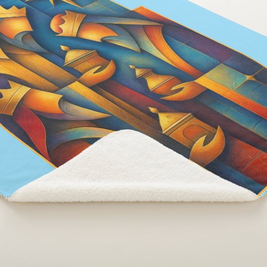 Geometric Magi - Three Wise Men Christmas Star Art Sherpa Deken (3/4)