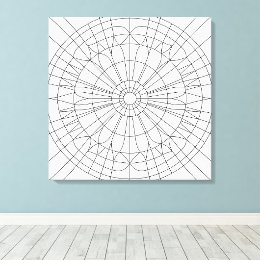 Geometric Mandala Pattern Canvas Afdruk (Insitu (Houten vloer))