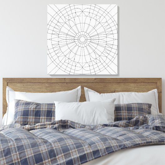 Geometric Mandala Pattern Canvas Afdruk (Insitu (Slaapkamer))