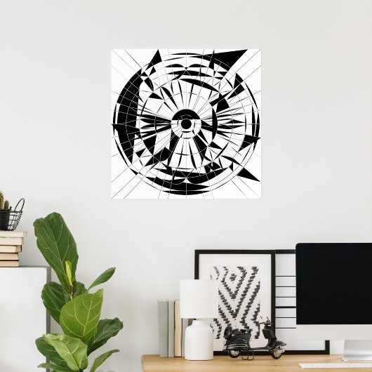 Geometric Mandala Pattern Poster (Thuiskantoor)
