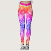 Geometric Maze Optical Illusion Pattern  Leggings (Voorkant)