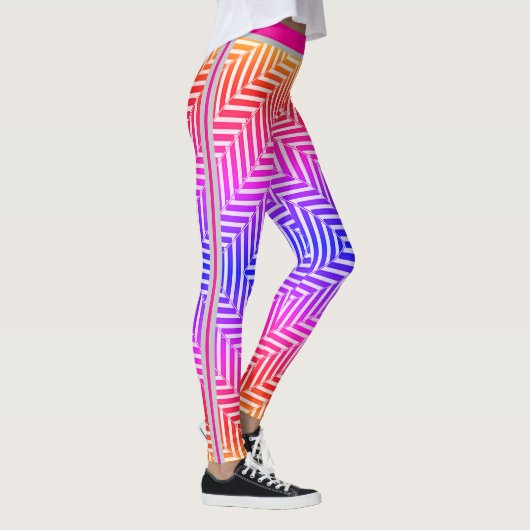Geometric Maze Optical Illusion Pattern  Leggings (Rechts)