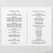 Geometric Merlot Navy Blue Floral Wedding Programm (Achterkant)