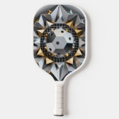 Geometric Metallic Pickleball Core Design Pickleball Paddle (Achterkant)