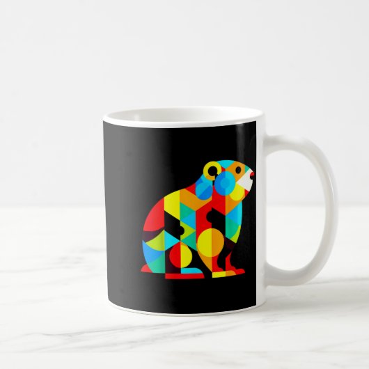 Geometric Minimalism Modern Illustration Groundhog Koffiemok (Rechts)