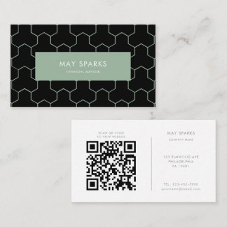 Geometric Minimalist Green Financial Advisor  Visitekaartje