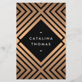 Geometric Mod Bold Black en Roos Gold Pattern Flyer (Voorkant)