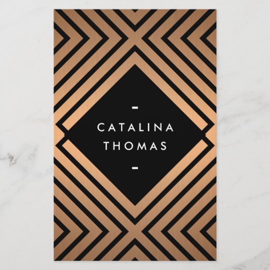 Geometric Mod Bold Black en Roos Gold Pattern Flyer (Voorkant)