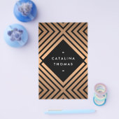 Geometric Mod Bold Black en Roos Gold Pattern Flyer (Enkel)