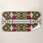 Geometric Moghul Paisley pattern on white backgrou (Serviette de bain)