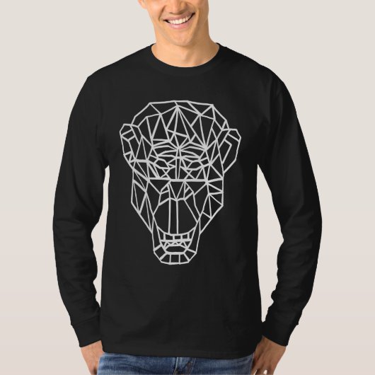 GEOMETRIC MONKEY ILLUSTRATION GORILLA LOW POLY T-SHIRT (Voorkant)