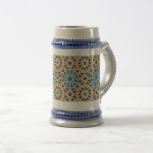 Geometric Moroccan Tile & Orange Pattern Bierpul (Voorkant rechts)