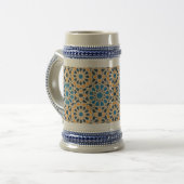Geometric Moroccan Tile & Orange Pattern Bierpul (Voorkant links)