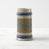 Geometric Moroccan Tile & Orange Pattern Bierpul (Center)