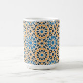 Geometric Moroccan Tile & Orange Pattern Koffiemok (Center)