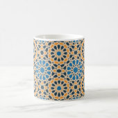 Geometric Moroccan Tile & Orange Pattern Magische Mok (Center)
