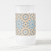 Geometric Moroccan Tile & Orange Pattern Matglas Bierpul (Center)