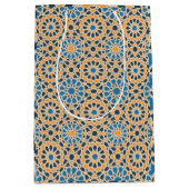 Geometric Moroccan Tile & Orange Pattern Medium Cadeauzakje (Voorkant)