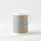 Geometric Moroccan Tile & Orange Pattern Porselein Kop (Voorkant rechts)